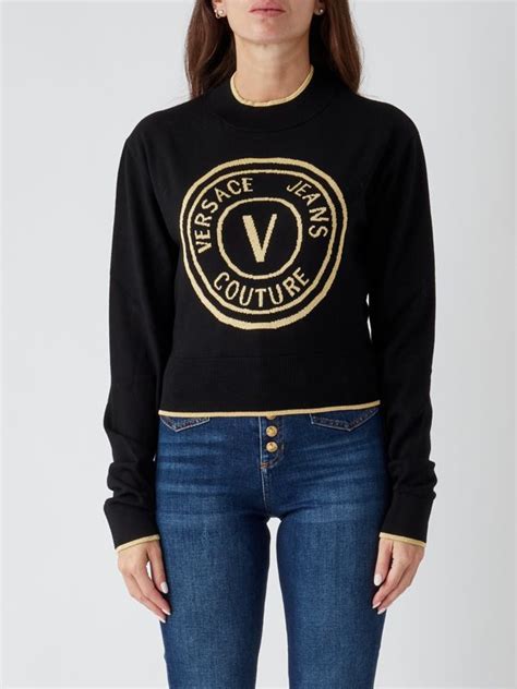 maglioncino versace nero|VERSACE JEANS COUTURE Maglieria Donna Nero .